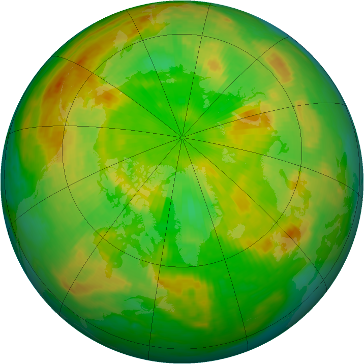 Arctic ozone map for 12 June 1985
